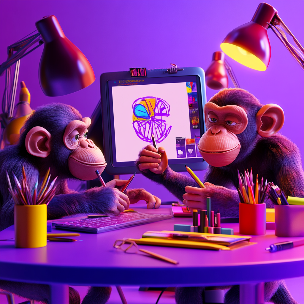 Afbeelding van Monkeys die een zich bezig houden met creatieve branding en design.